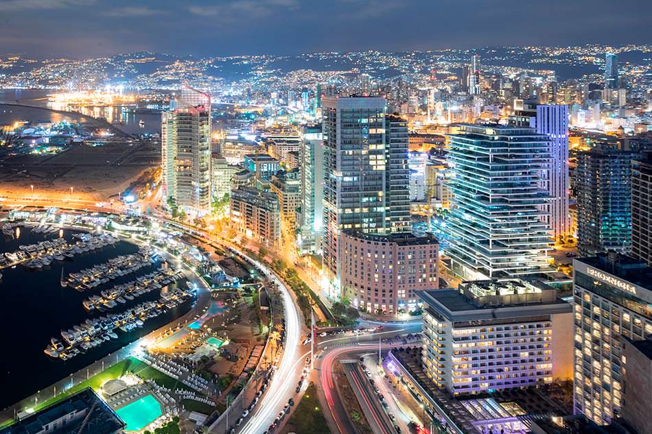 Фото | Бейрут с высоты ночью. Столица Ливана