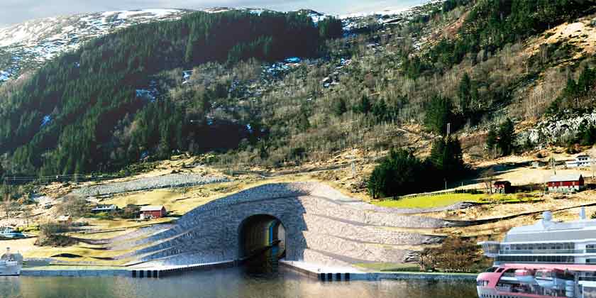 Snøhetta построит первый тоннель для кораблей | фото, видео