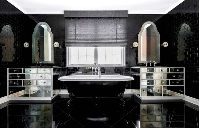 Черно-белый дизайн ванной комнаты