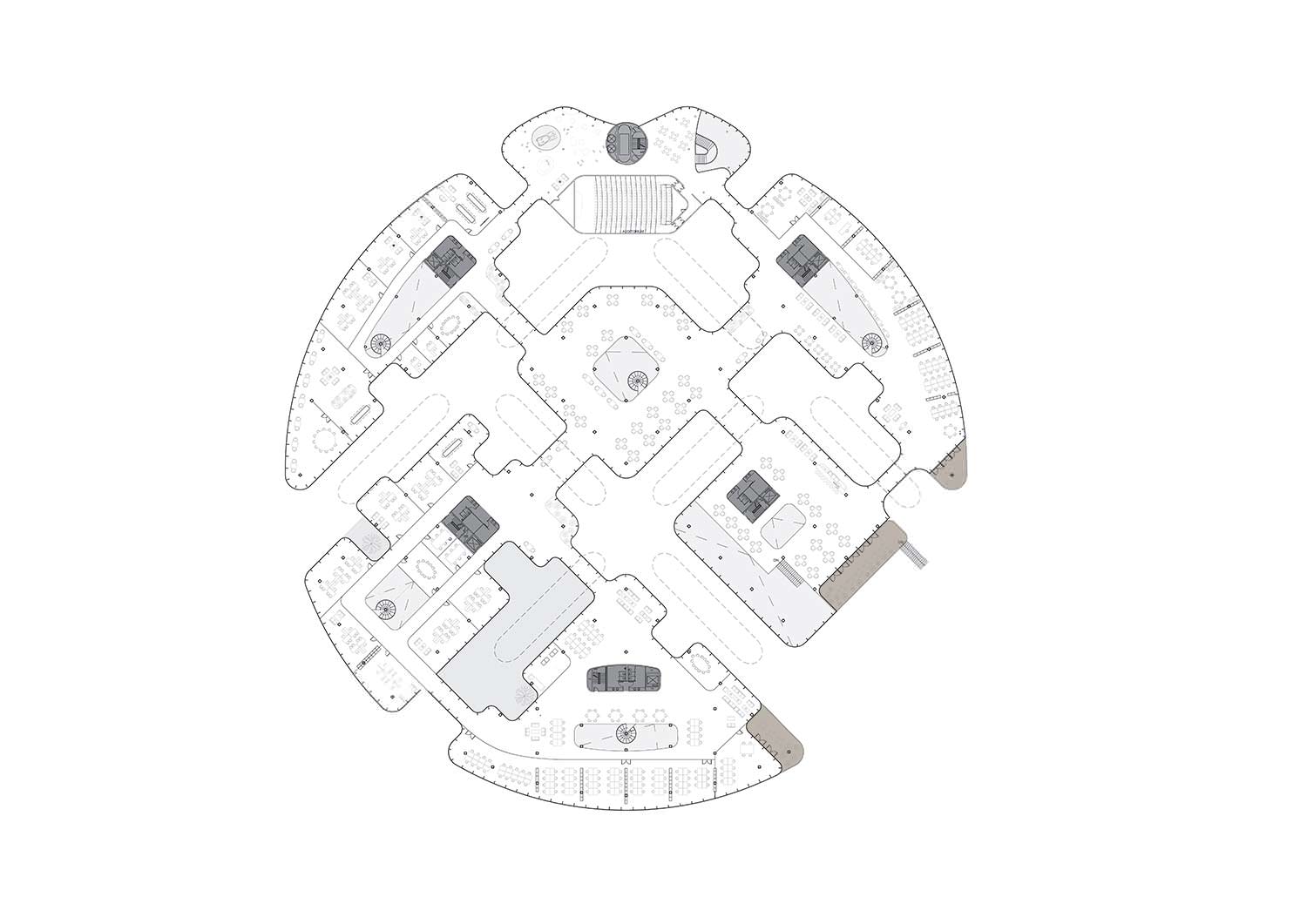 План уровня +1 кампуса Faraday Future от MAD Architecture