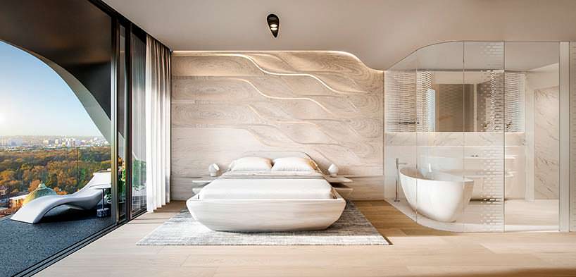 Элитная спальня в башне Mayfair от Zaha Hadid Architects