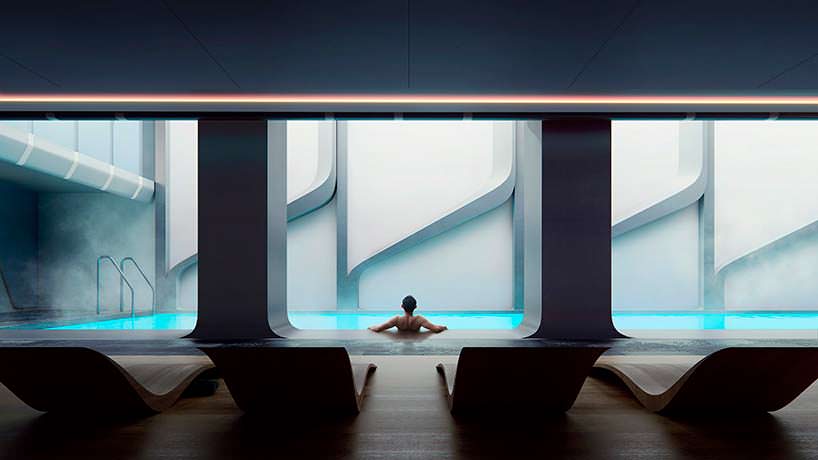 Бассейн и спа в башне Mayfair от Zaha Hadid Architects
