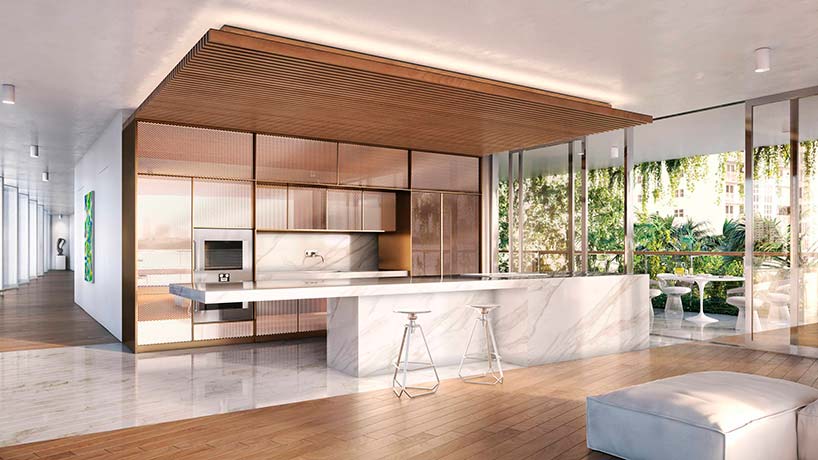 Элитный дизайн кухни в квартире ЖК Monad Terrace от Жана Нувеля