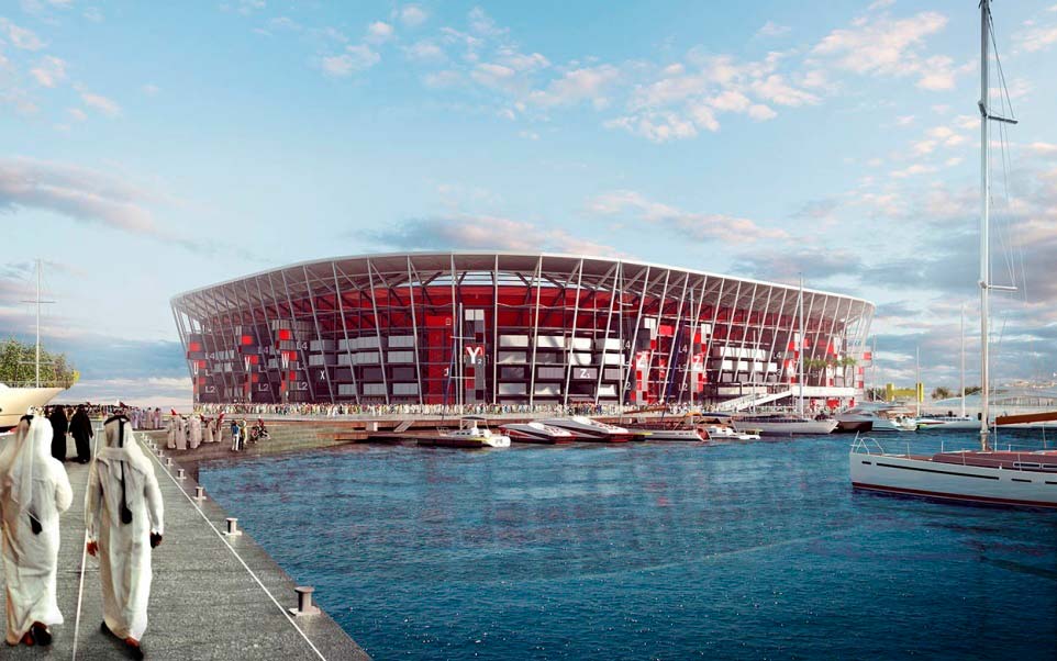 Стадион из транспортных контейнеров для ЧМ 2022 года в Катаре