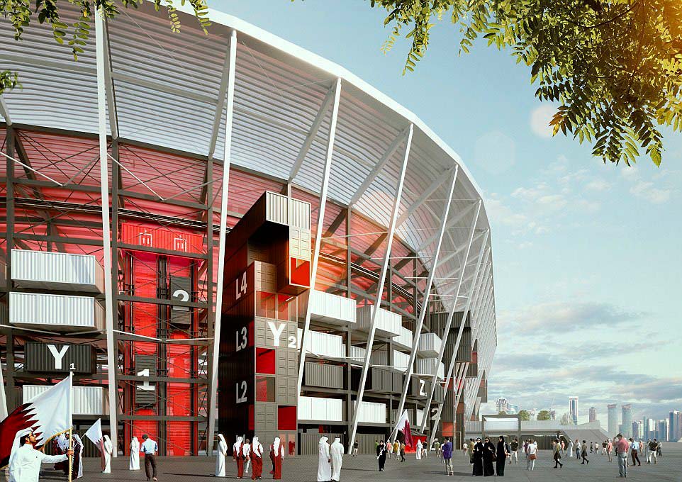Стадион из контейнеров для чемпионата мира 2022 года в Катаре