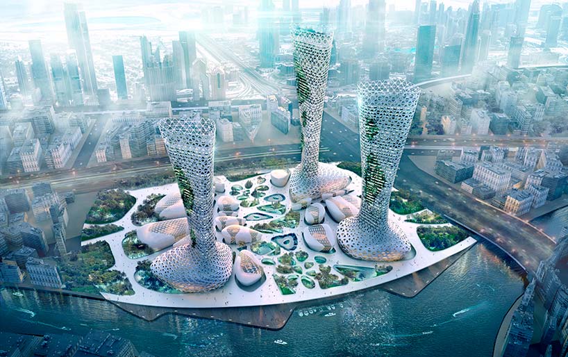 Грандиозные небоскрёбы для Дубая. Проект Amorphoustudio