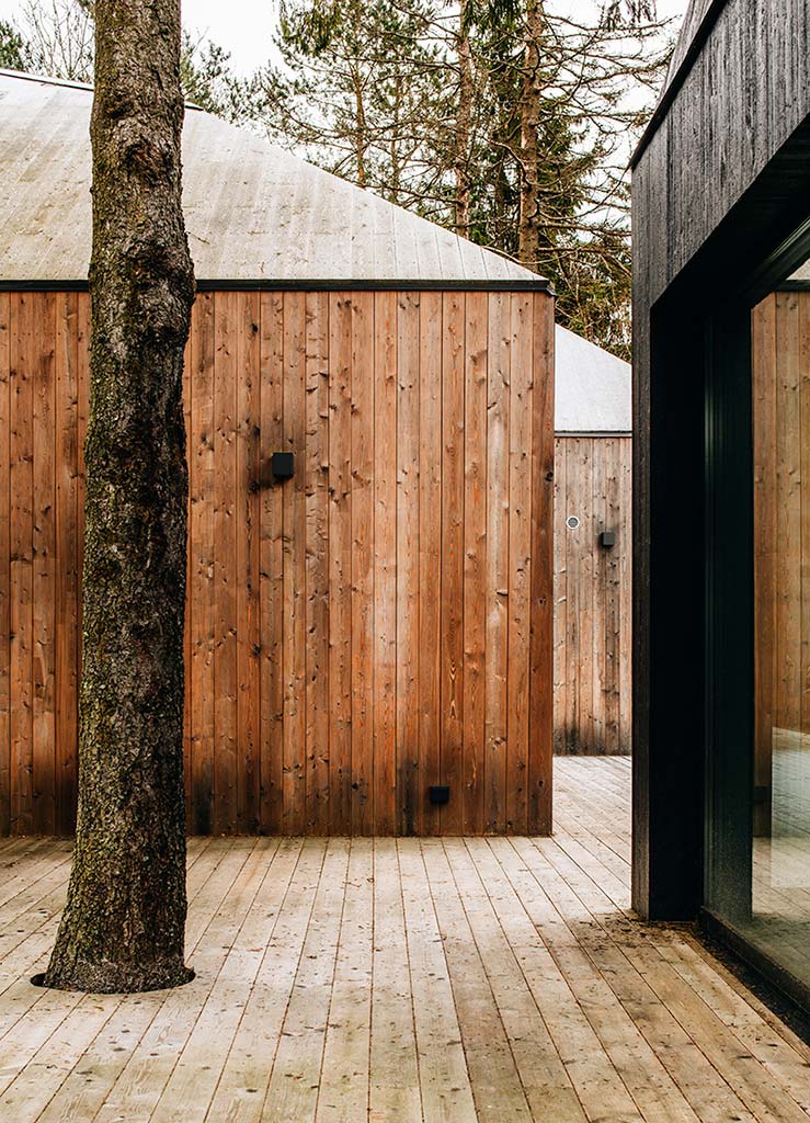 Деревянный дом с террасой в лесу Эстонии