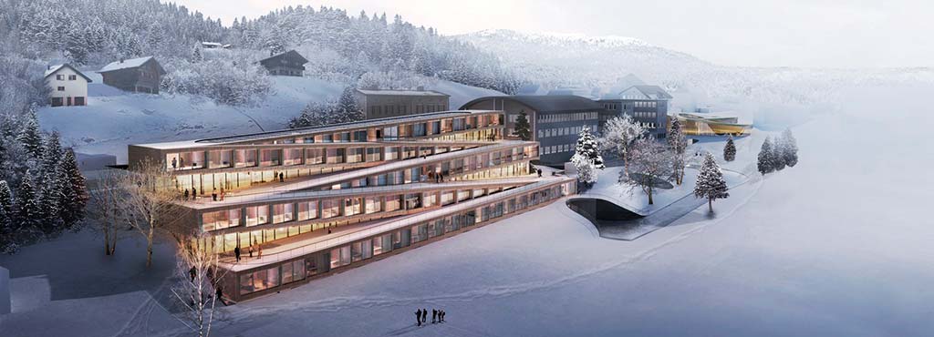 Зигзагообразный отель Audemars Piguet в Швейцарских Альпах