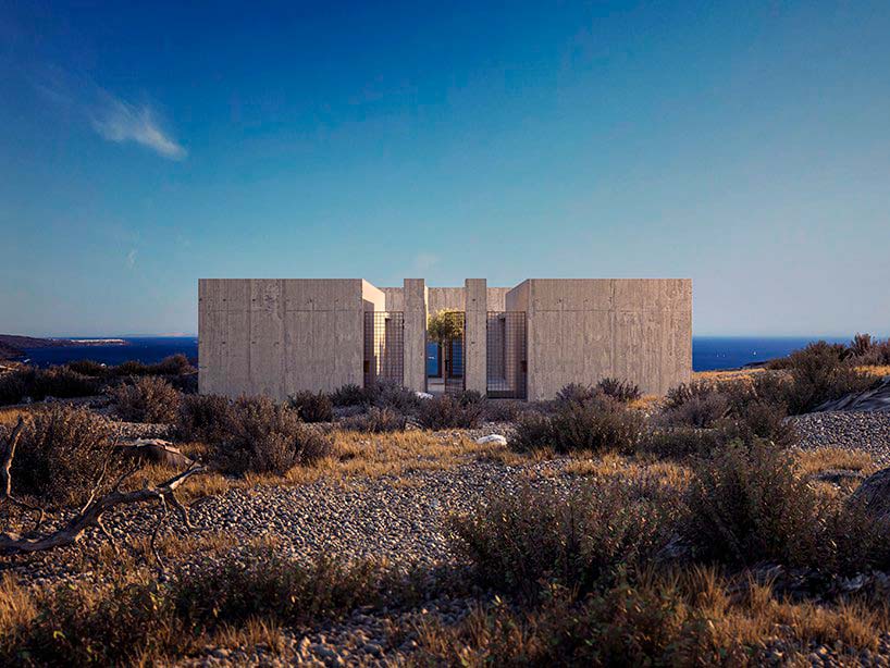 Дом на вулканической скале в Греции. Проект Kapsimalis