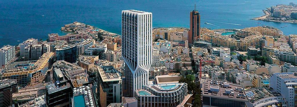Башня Mercury Tower на берегу Средиземного моря