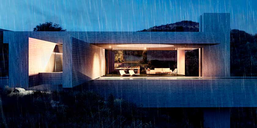 Геометрический дом из бетона на острове Корфу в Греции | фото