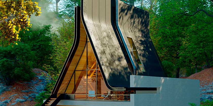Нетипичный А-образный дом по проекту Shomali Design | фото